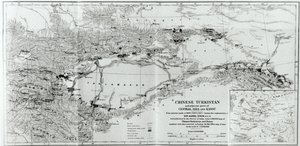 Mapa del Turkestán chino, de 